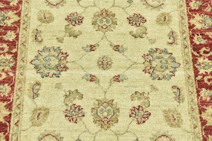 Detail image of 2' 6 x 9' 7 Hand Knotted Peshawar Ziegler Runner Rug