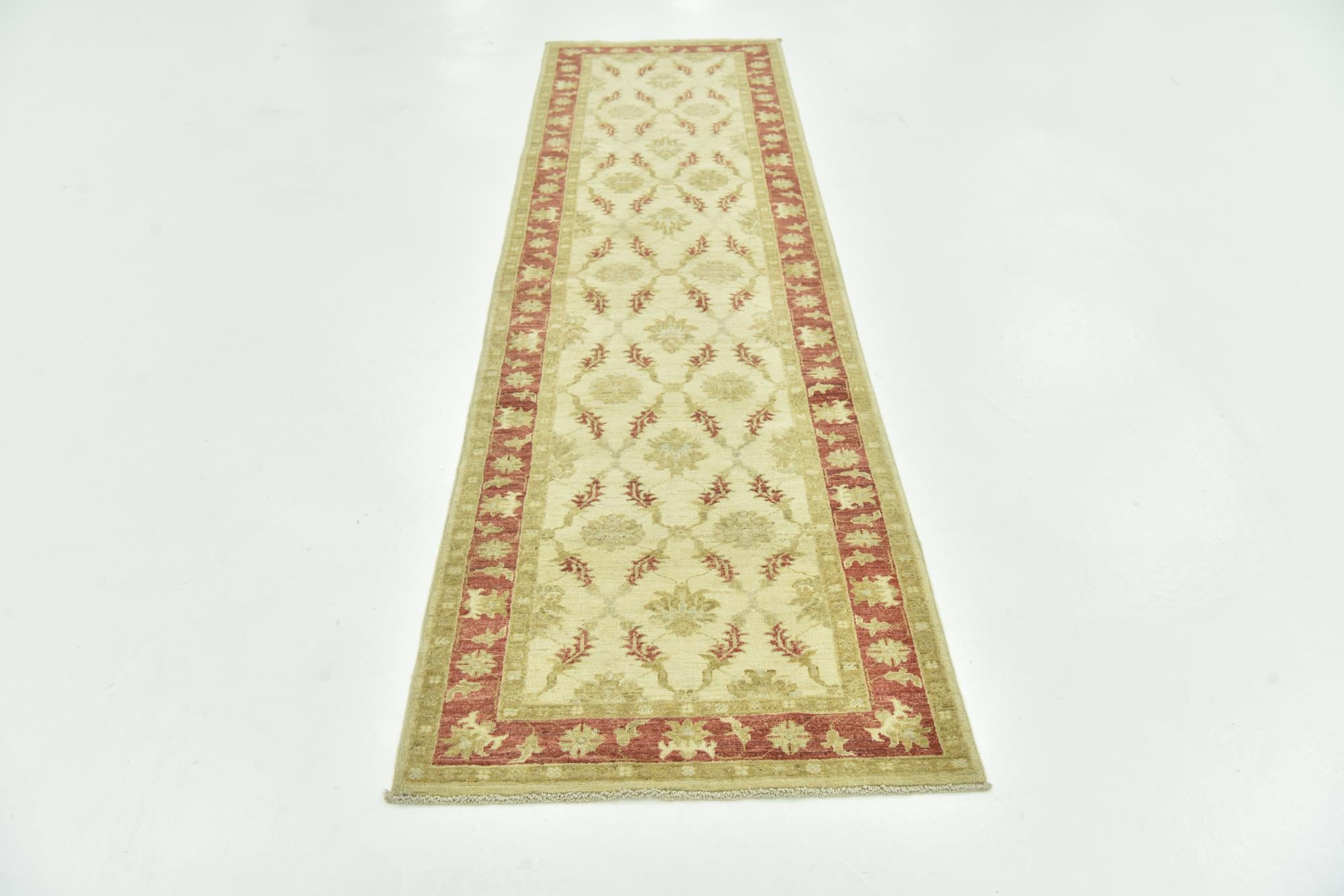 2' 8 x 9' 10 Hand Knotted Peshawar Ziegler Runner Rug