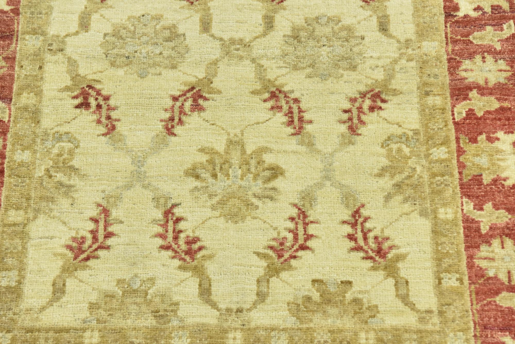 2' 8 x 9' 10 Hand Knotted Peshawar Ziegler Runner Rug