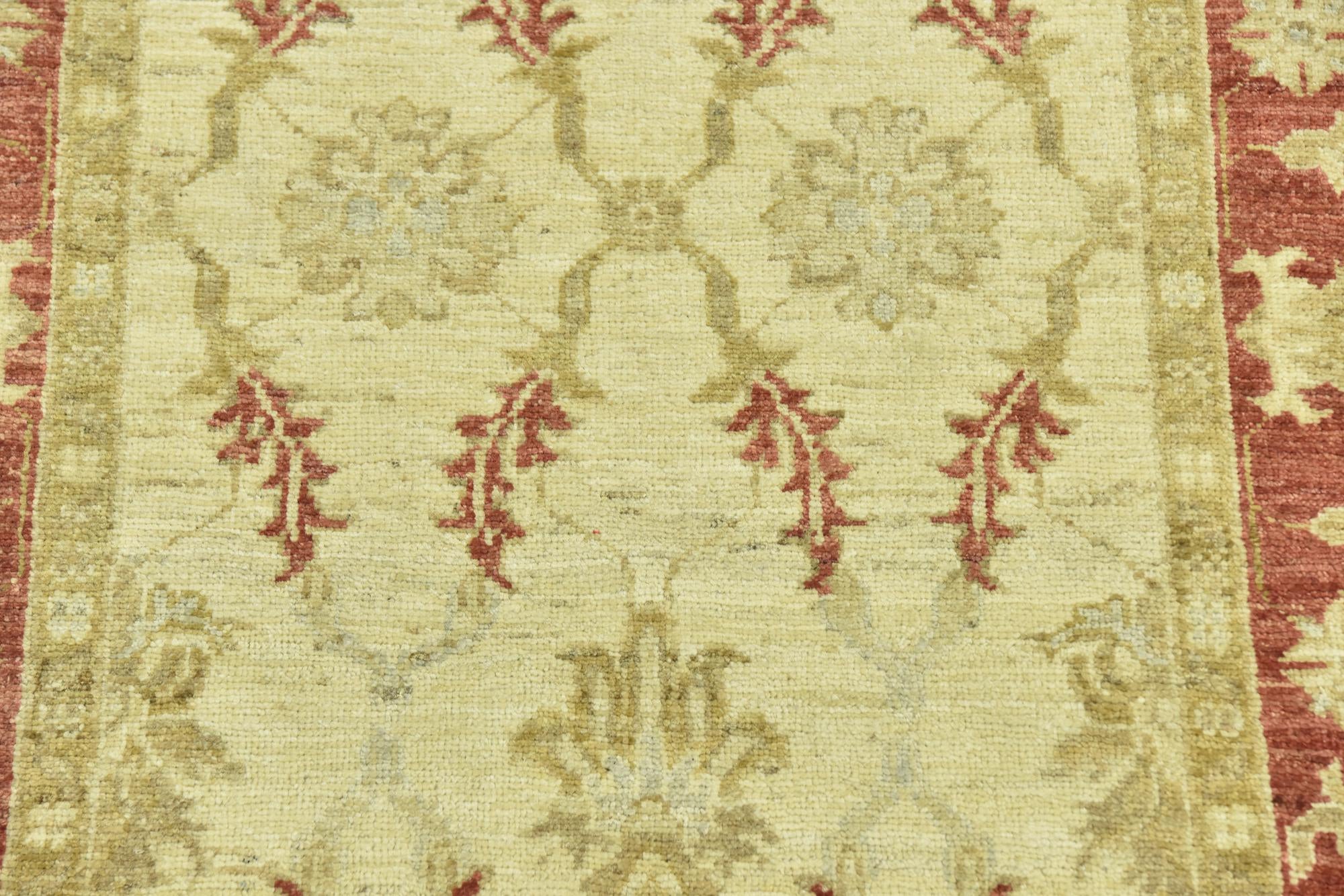 2' 8 x 9' 10 Hand Knotted Peshawar Ziegler Runner Rug