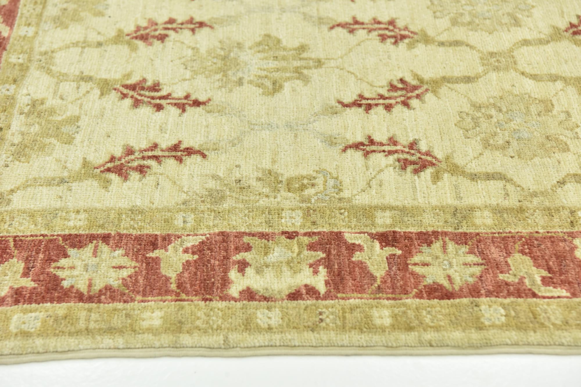 2' 8 x 9' 10 Hand Knotted Peshawar Ziegler Runner Rug