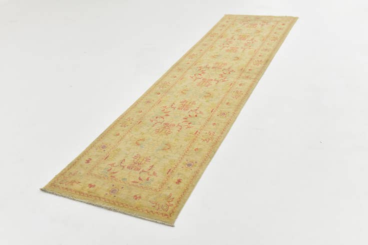 Detail image of 2' 7 x 10' 4 Hand Knotted Peshawar Ziegler Runner Rug