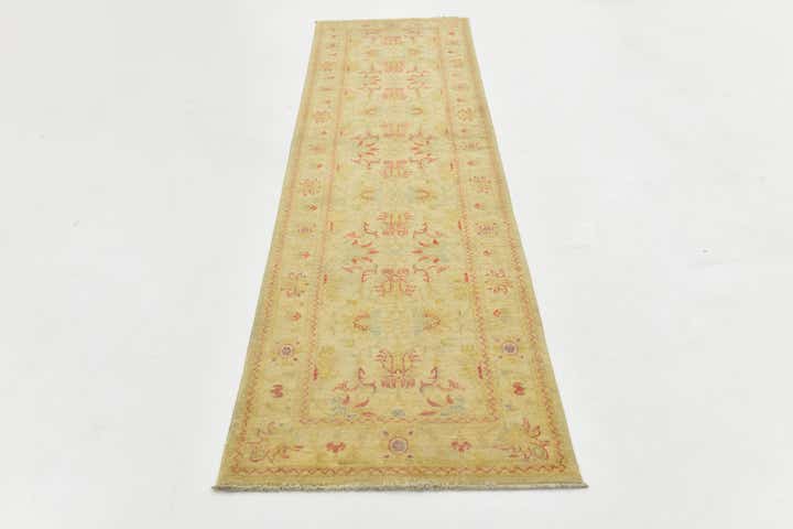 2' 7 x 10' 4 Hand Knotted Peshawar Ziegler Runner Rug