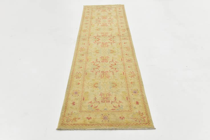 Detail image of 2' 7 x 10' 4 Hand Knotted Peshawar Ziegler Runner Rug