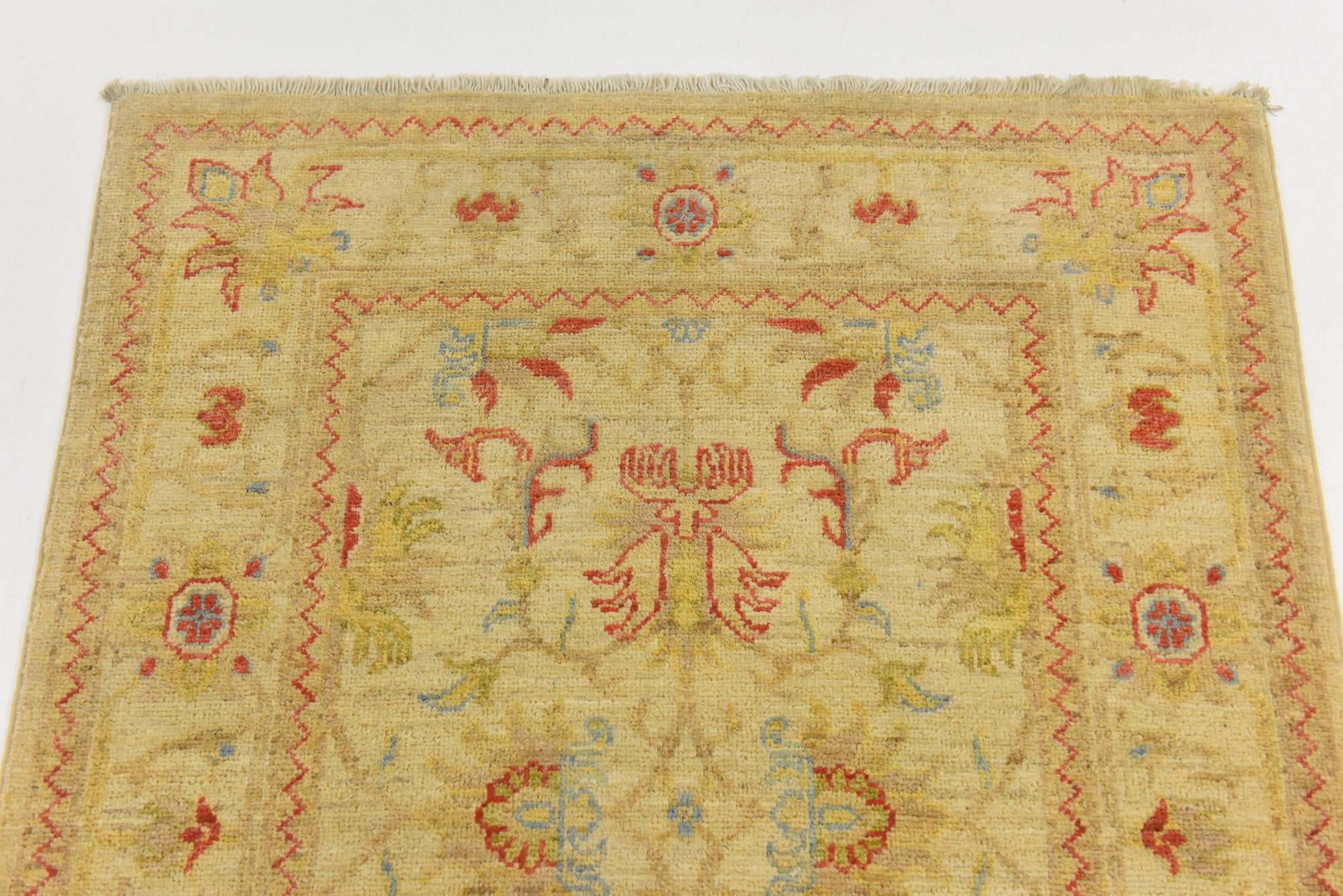 2' 7 x 10' 4 Hand Knotted Peshawar Ziegler Runner Rug