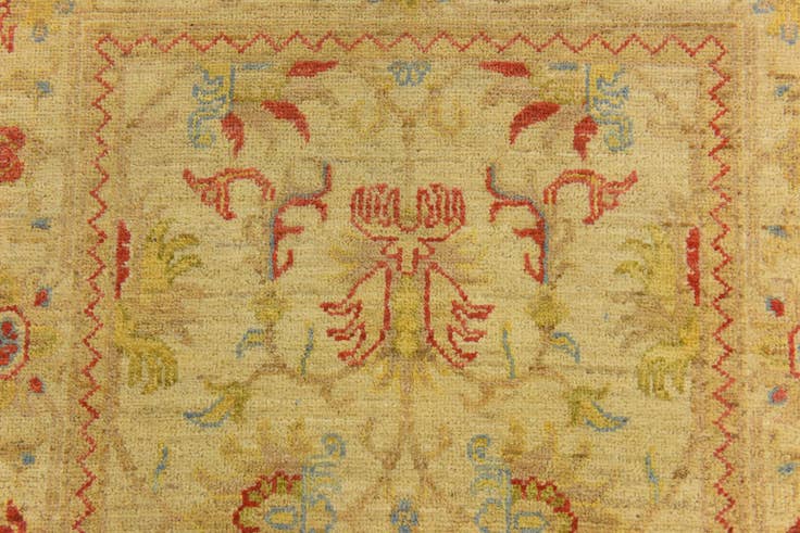 Detail image of 2' 7 x 10' 4 Hand Knotted Peshawar Ziegler Runner Rug