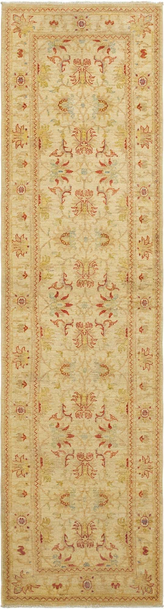 2' 7 x 10' 4 Hand Knotted Peshawar Ziegler Runner Rug
