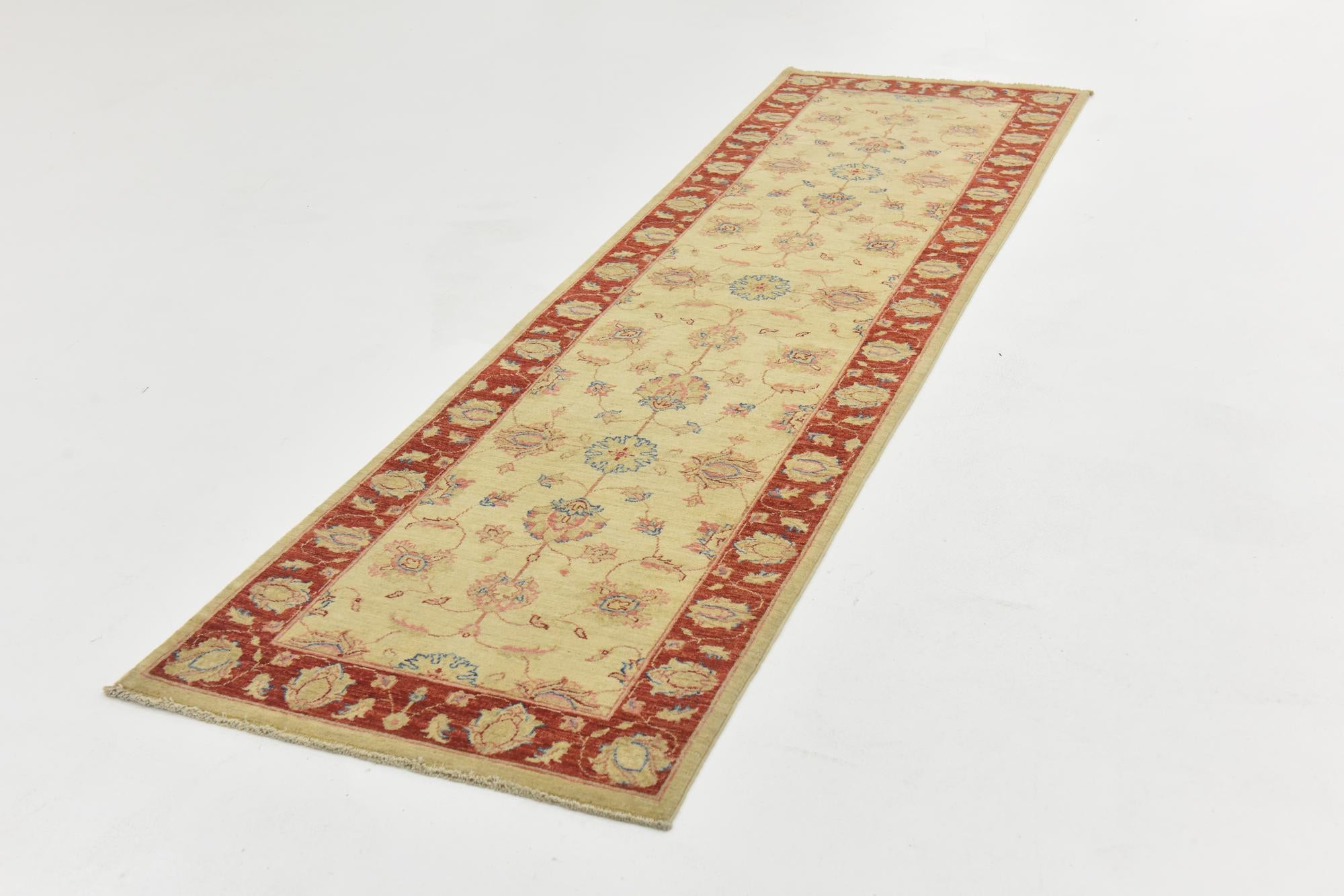 2' 8 x 9' 8 Hand Knotted Peshawar Ziegler Runner Rug