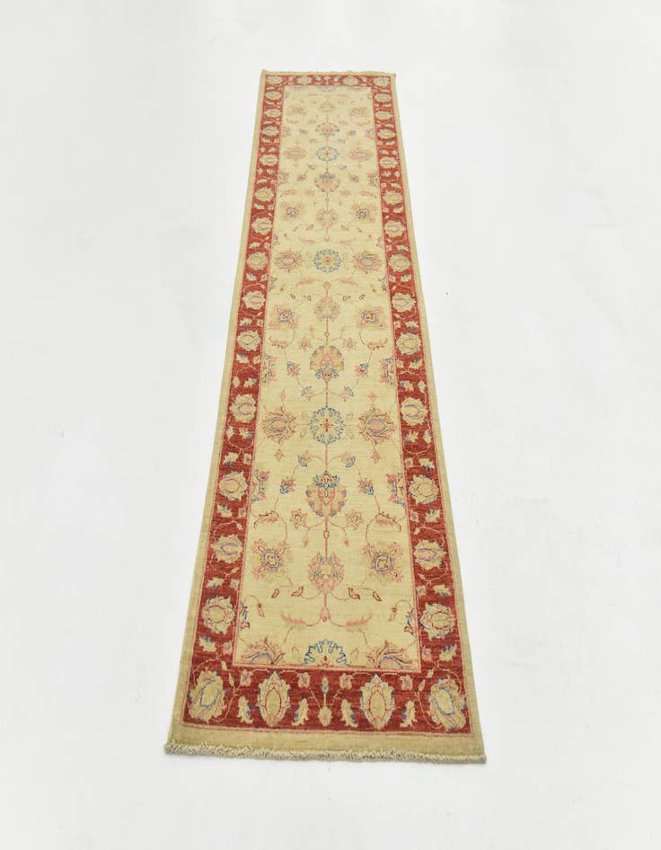 Detail image of 2' 8 x 9' 8  Hand Knotted Peshawar Ziegler Runner Rug