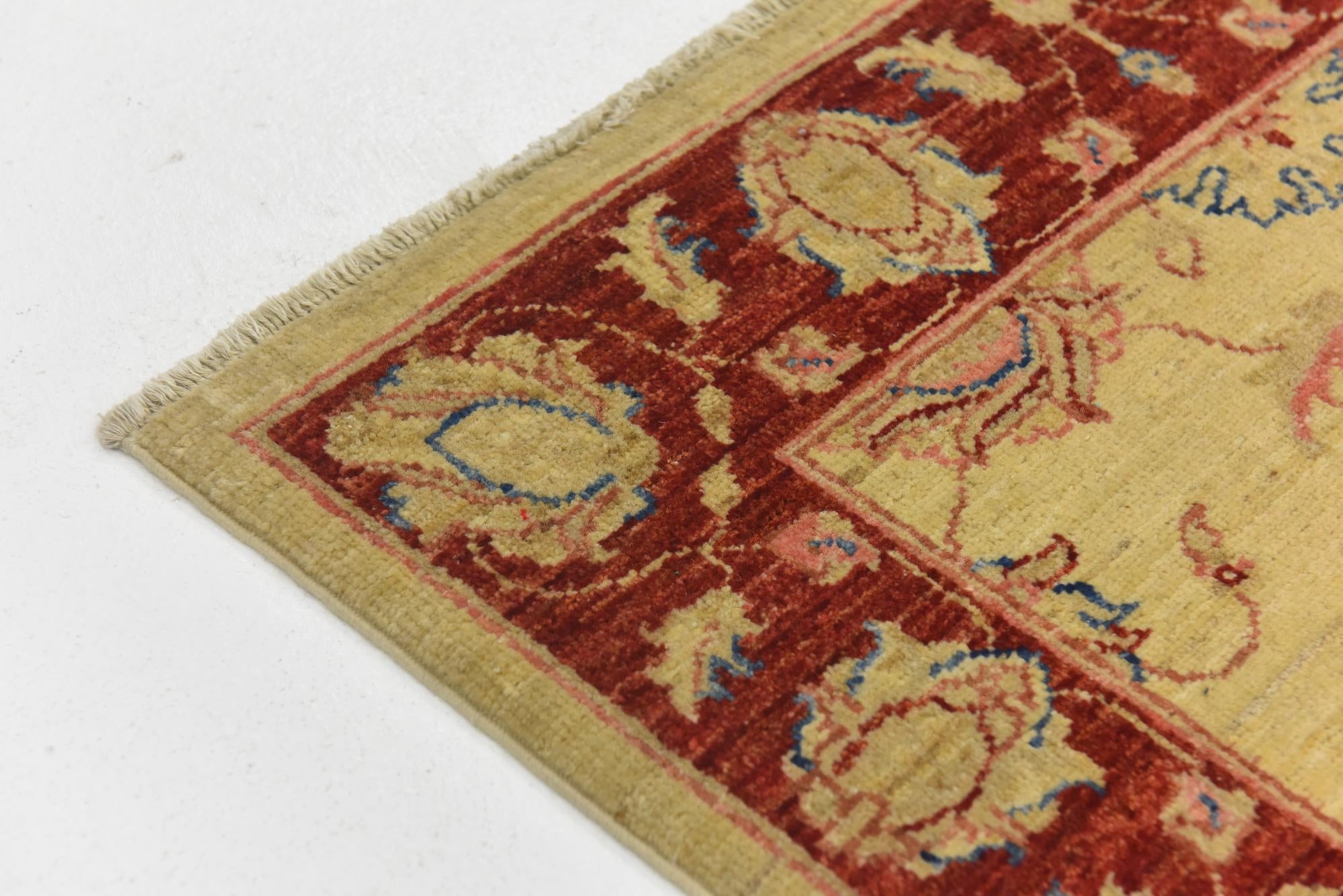 2' 8 x 9' 8 Hand Knotted Peshawar Ziegler Runner Rug