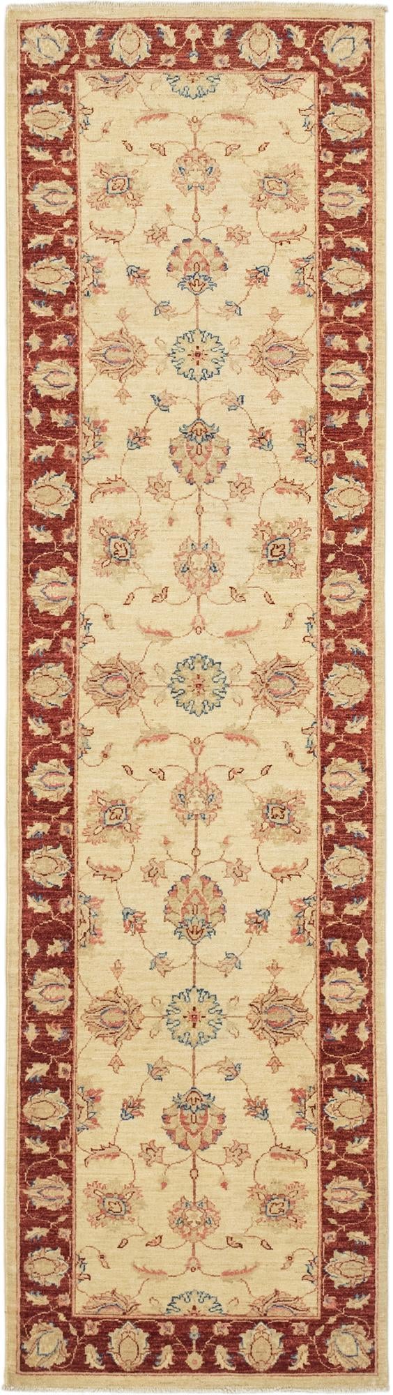 2' 8 x 9' 8 Hand Knotted Peshawar Ziegler Runner Rug