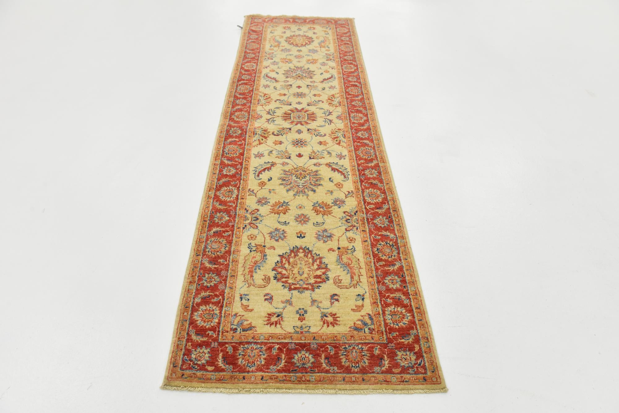2' 6 x 8' 7 Hand Knotted Peshawar Ziegler Runner Rug