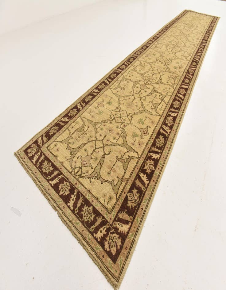 Detail image of 3' 10 x 19' 5 Hand Knotted Peshawar Ziegler Runner Rug