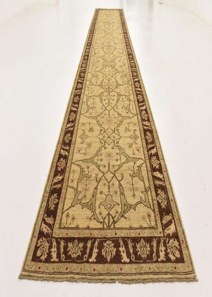 3' 10 x 19' 5 Hand Knotted Peshawar Ziegler Runner Rug