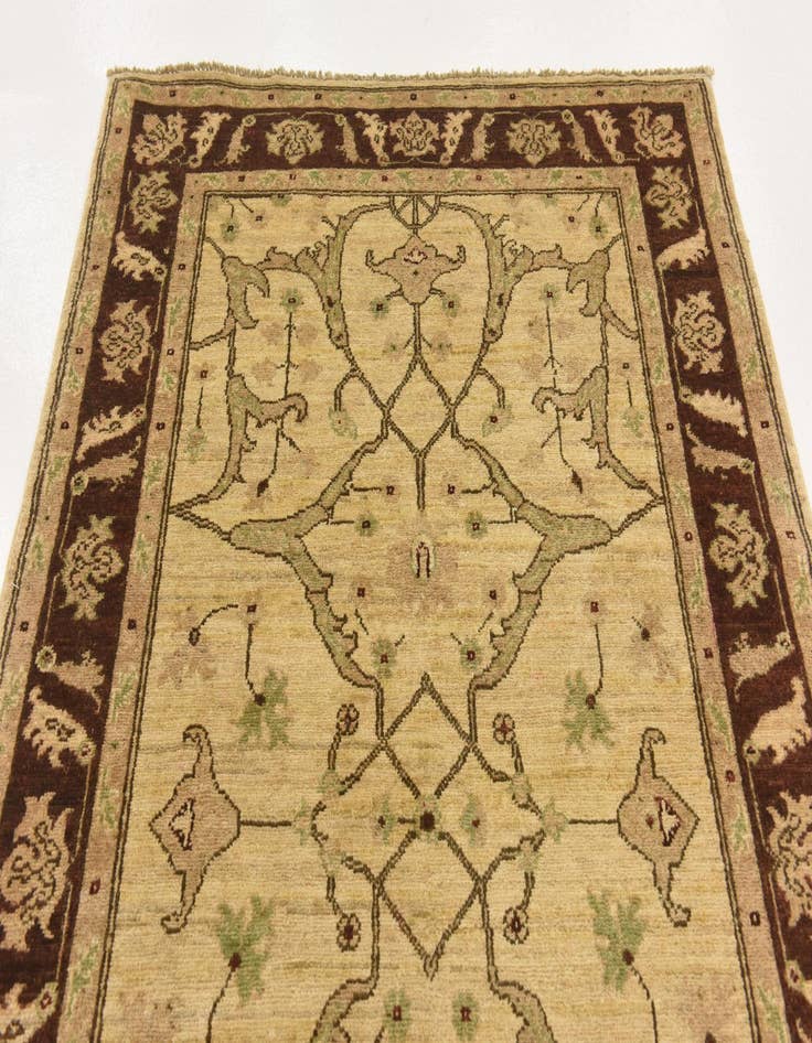 Detail image of 3' 10 x 19' 5  Hand Knotted Peshawar Ziegler Runner Rug