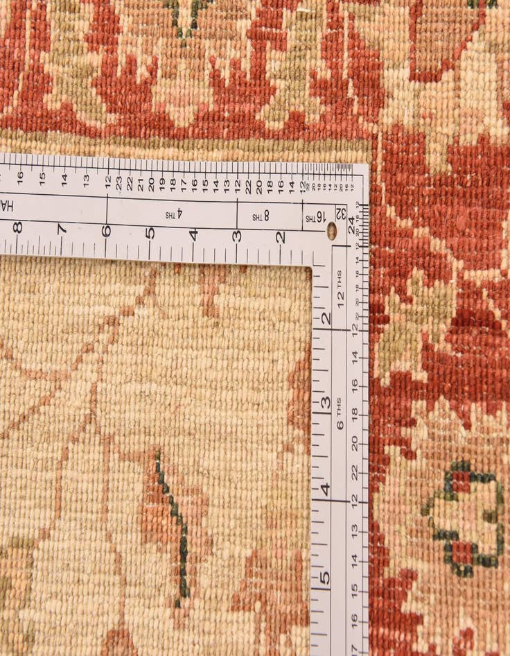 Detail image of 2' 8 x 9' 8  Hand Knotted Peshawar Ziegler Runner Rug