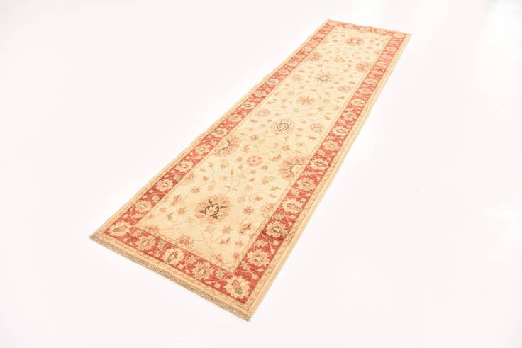 Detail image of 2' 8 x 9' 8 Hand Knotted Peshawar Ziegler Runner Rug