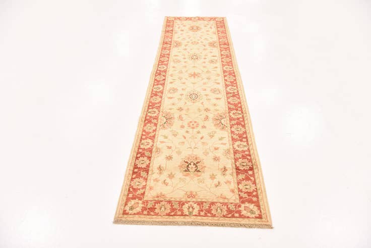 Detail image of 2' 8 x 9' 8 Hand Knotted Peshawar Ziegler Runner Rug