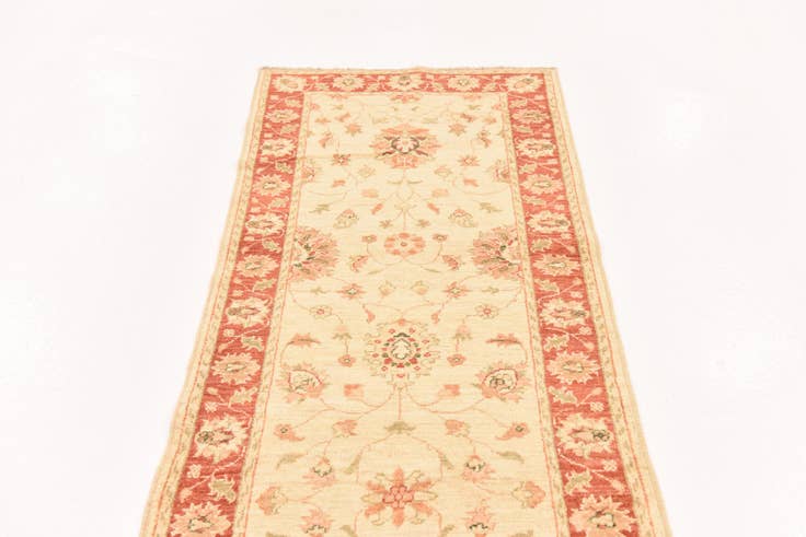 Detail image of 2' 8 x 9' 8 Hand Knotted Peshawar Ziegler Runner Rug