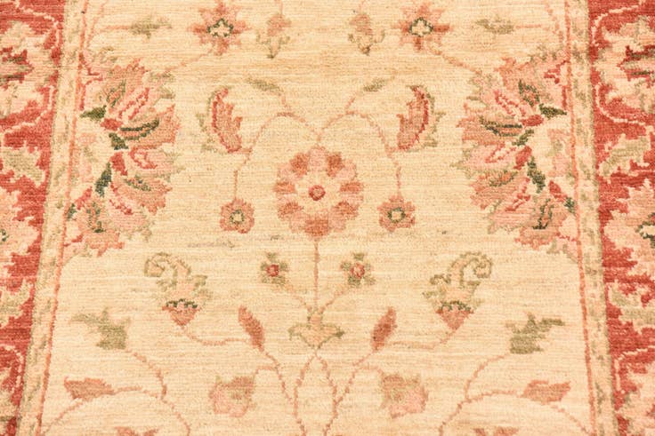 Detail image of 2' 8 x 9' 8 Hand Knotted Peshawar Ziegler Runner Rug