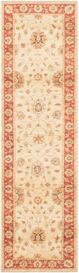 Detail image of 2' 8 x 9' 8 Hand Knotted Peshawar Ziegler Runner Rug