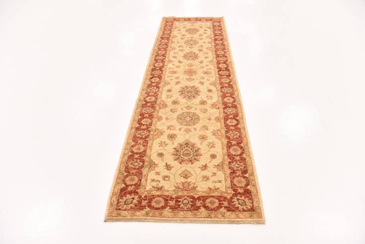 Detail image of 2' 10 x 9' 10 Hand Knotted Peshawar Ziegler Runner Rug