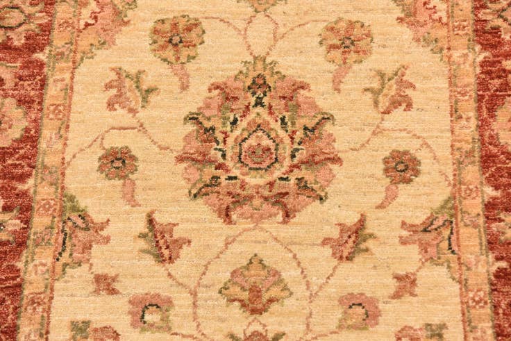 Detail image of 2' 10 x 9' 10 Hand Knotted Peshawar Ziegler Runner Rug