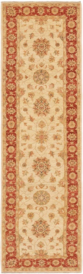 Detail image of 2' 10 x 9' 10 Hand Knotted Peshawar Ziegler Runner Rug