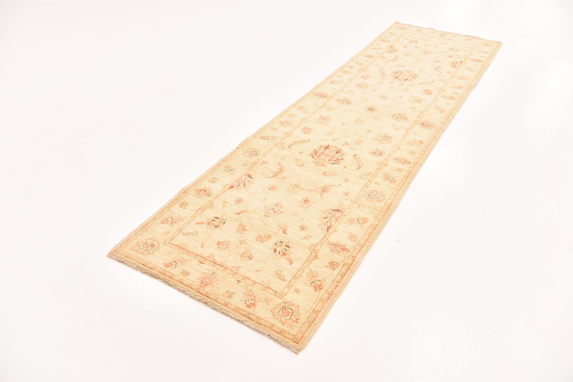2' 9 x 9' 9 Hand Knotted Peshawar Ziegler Runner Rug