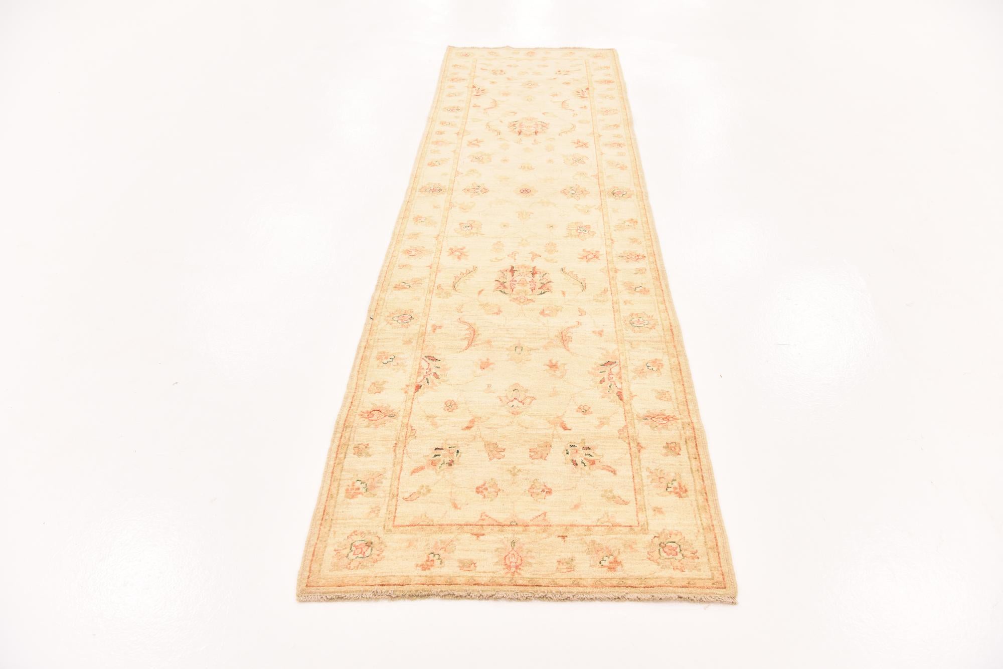 2' 9 x 9' 9 Hand Knotted Peshawar Ziegler Runner Rug