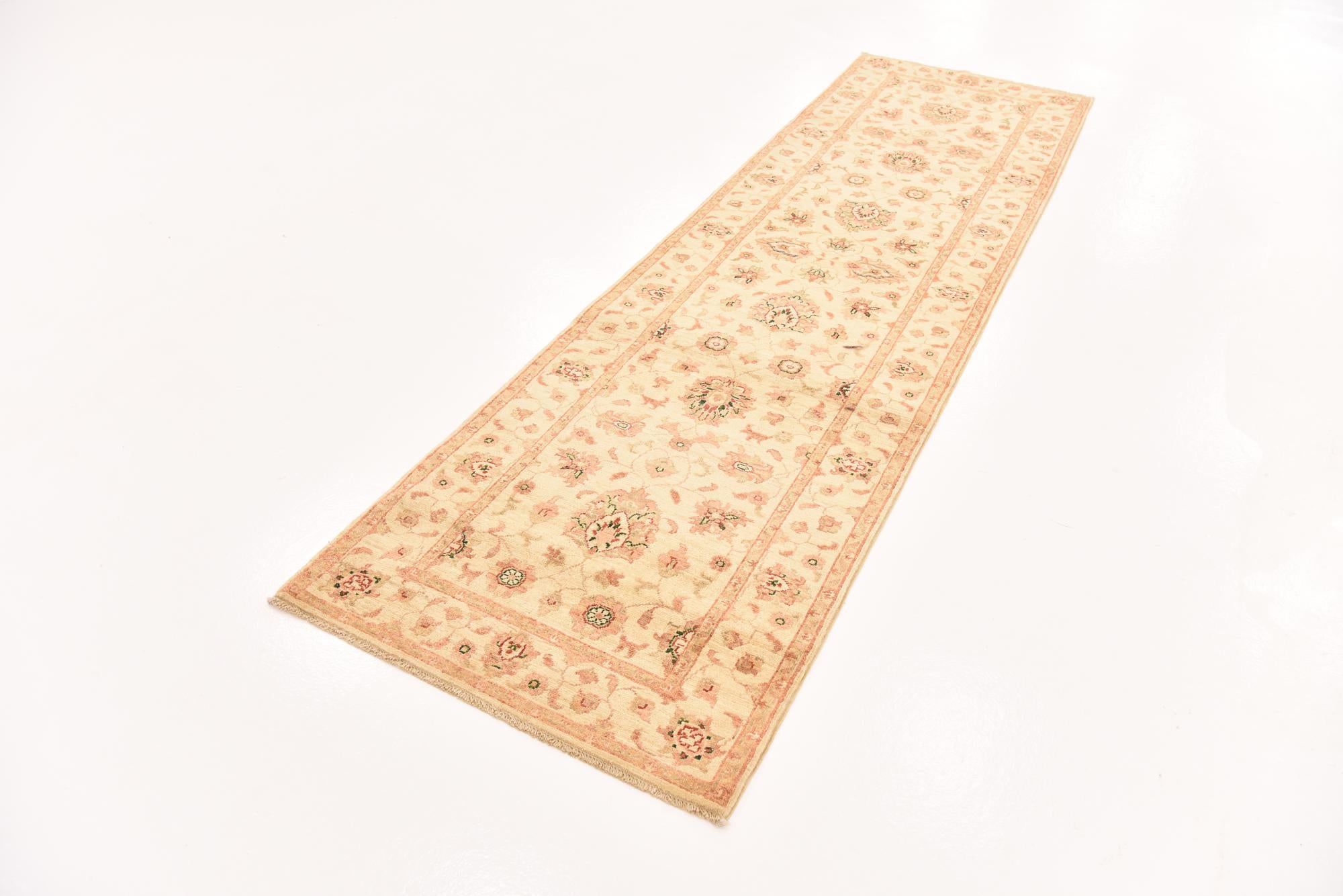 2' 10 x 9' 9 Hand Knotted Peshawar Ziegler Runner Rug