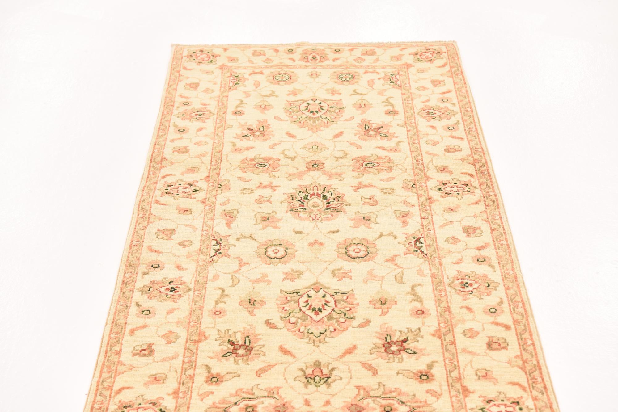 2' 10 x 9' 9 Hand Knotted Peshawar Ziegler Runner Rug