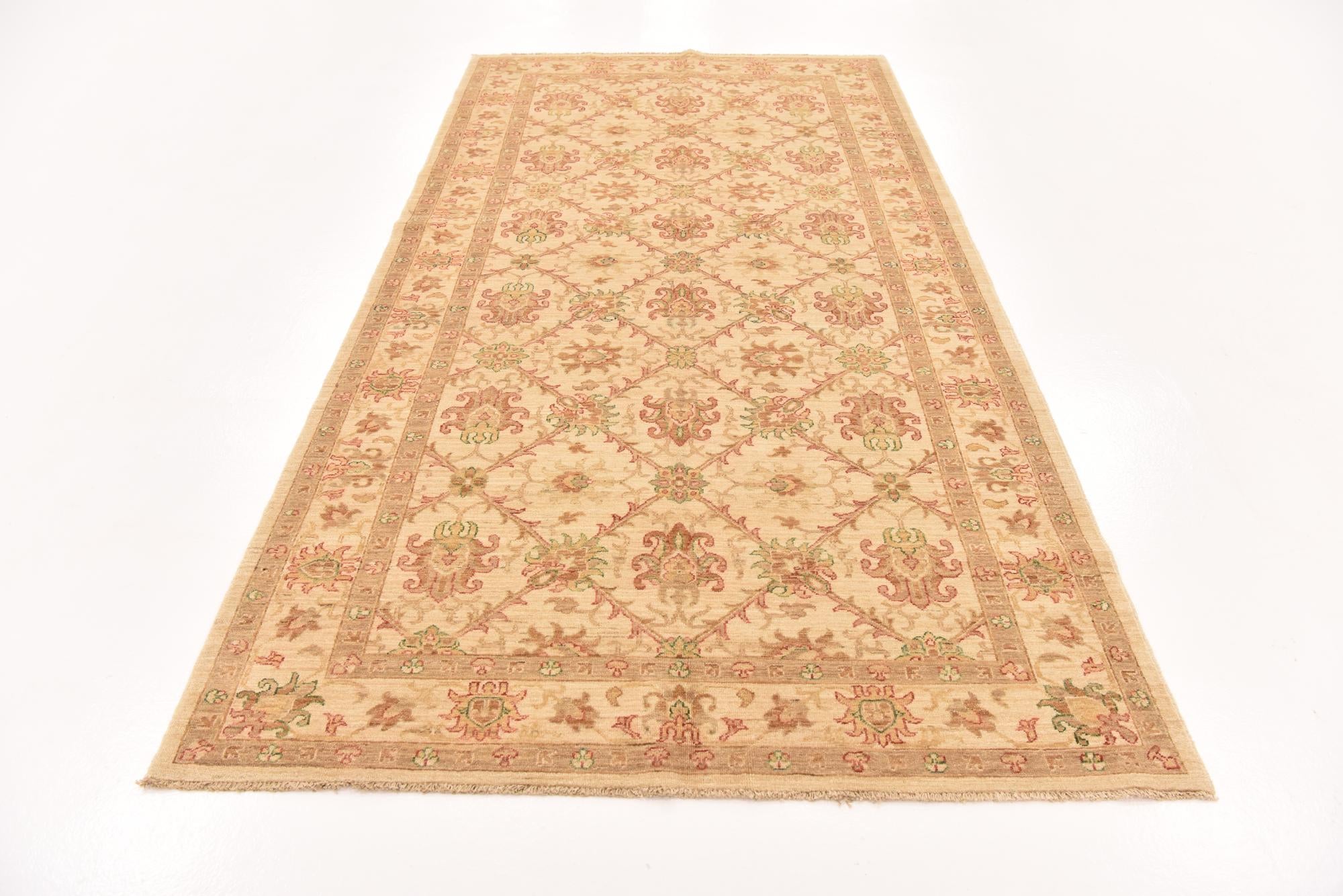 5' x 9' 6 Hand Knotted Peshawar Ziegler Runner Rug