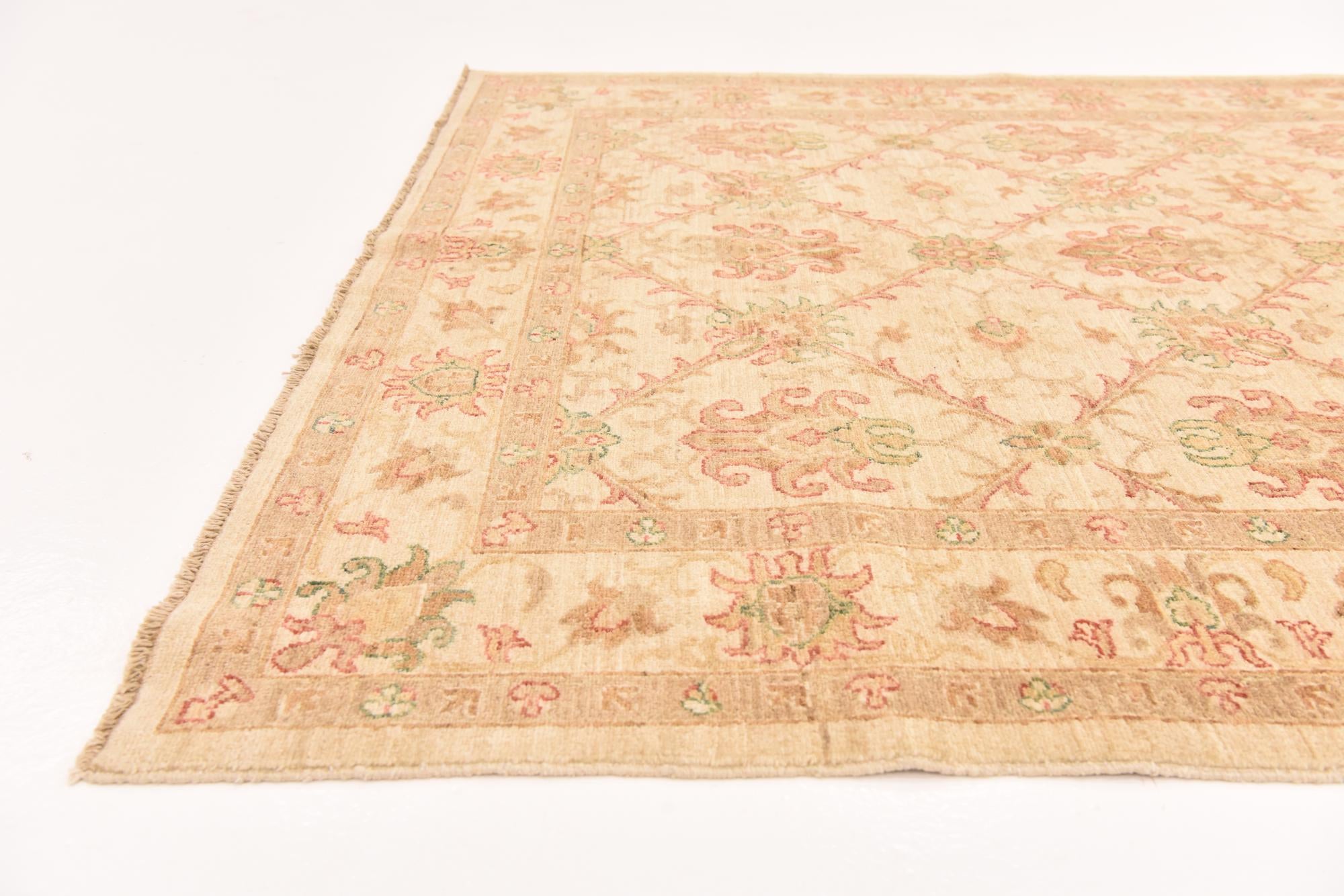 5' x 9' 6 Hand Knotted Peshawar Ziegler Runner Rug