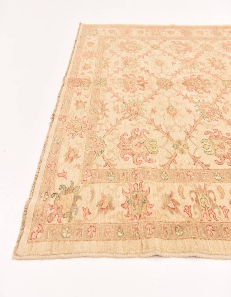 Detail image of 5' x 9' 6  Hand Knotted Peshawar Ziegler Runner Rug