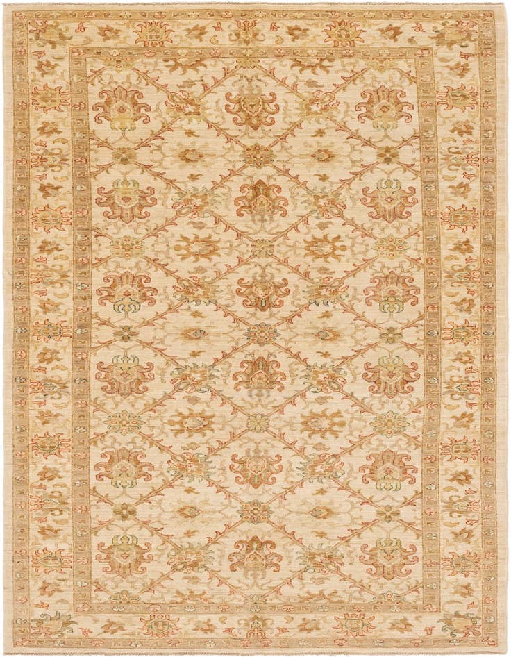 Detail image of 5' x 9' 6 Hand Knotted Peshawar Ziegler Runner Rug