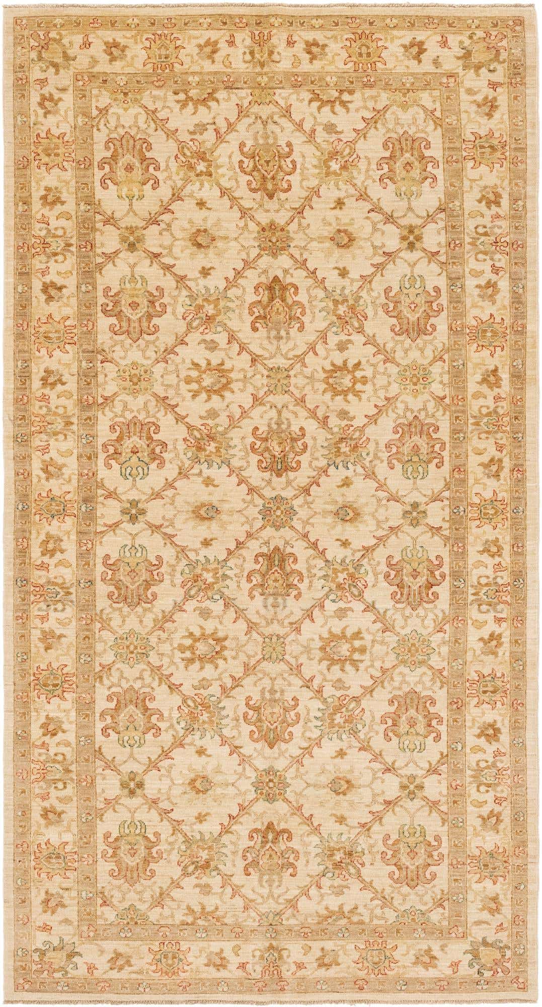 5' x 9' 6 Hand Knotted Peshawar Ziegler Runner Rug