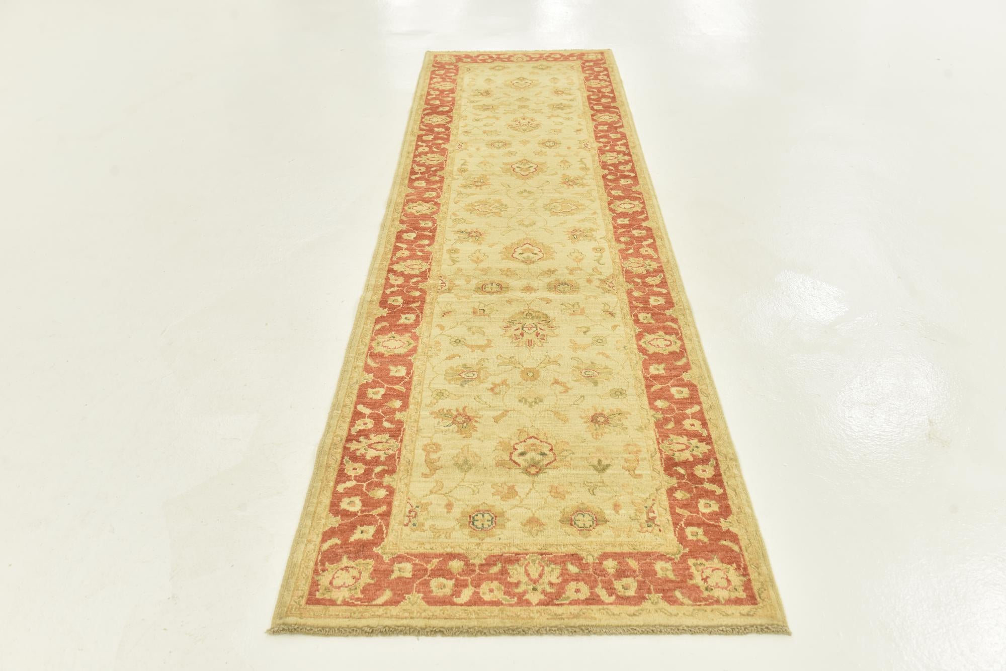 2' 9 x 9' 9 Hand Knotted Peshawar Ziegler Runner Rug