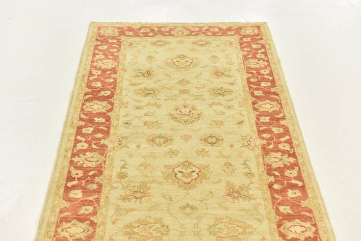 Detail image of 2' 9 x 9' 9 Hand Knotted Peshawar Ziegler Runner Rug