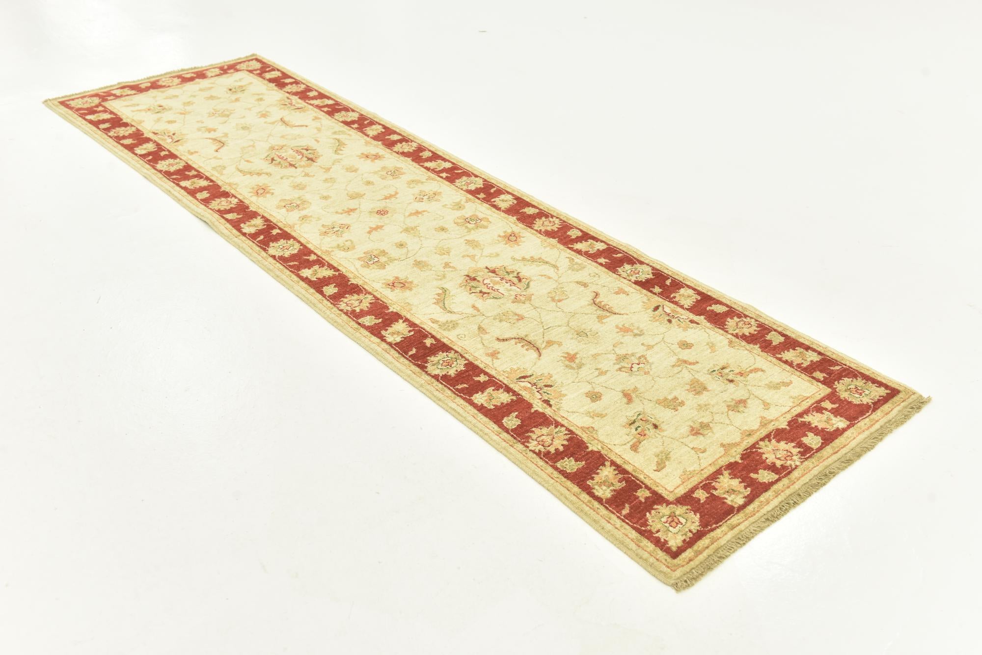 2' 8 x 9' 3 Hand Knotted Peshawar Ziegler Runner Rug