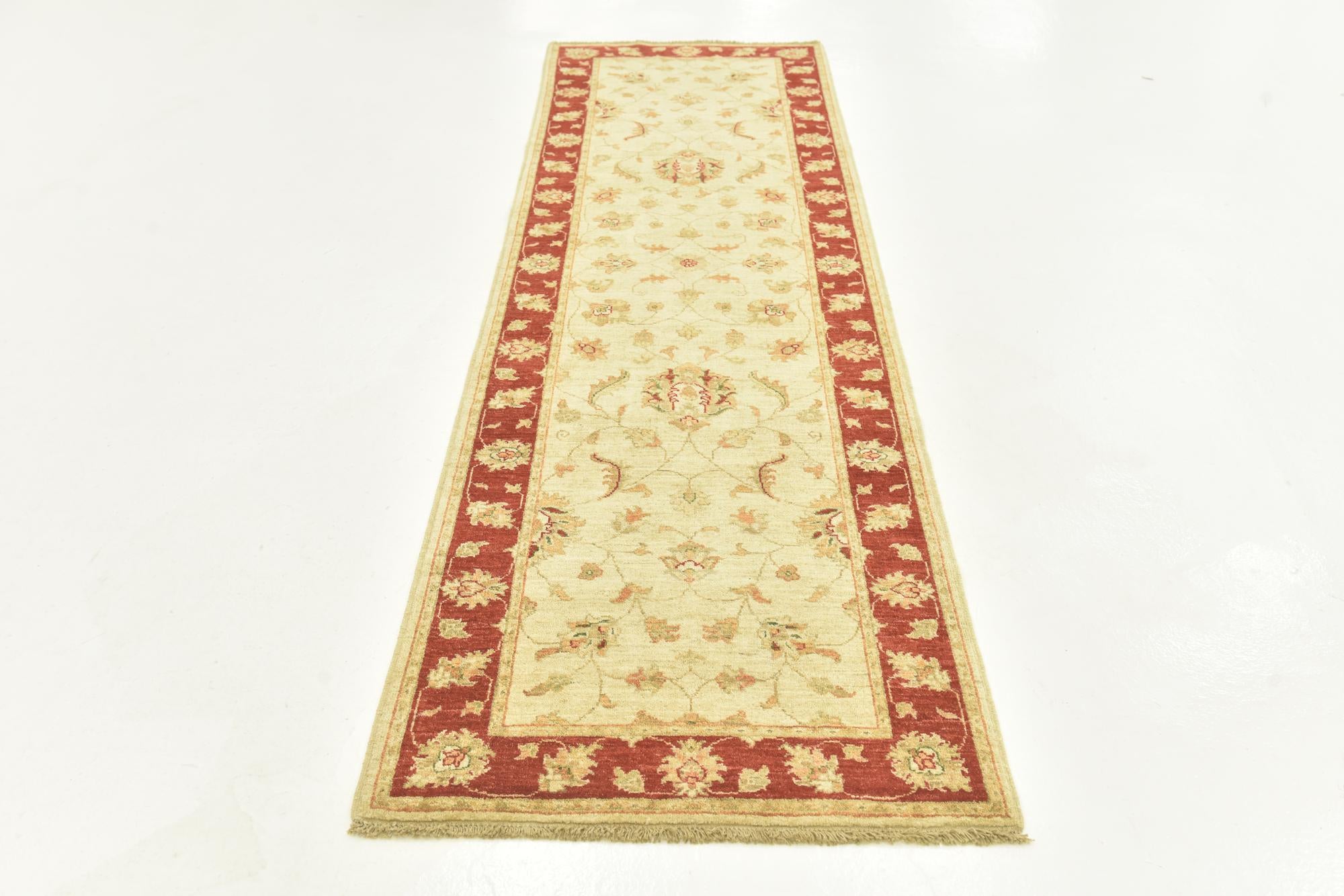 2' 8 x 9' 3 Hand Knotted Peshawar Ziegler Runner Rug
