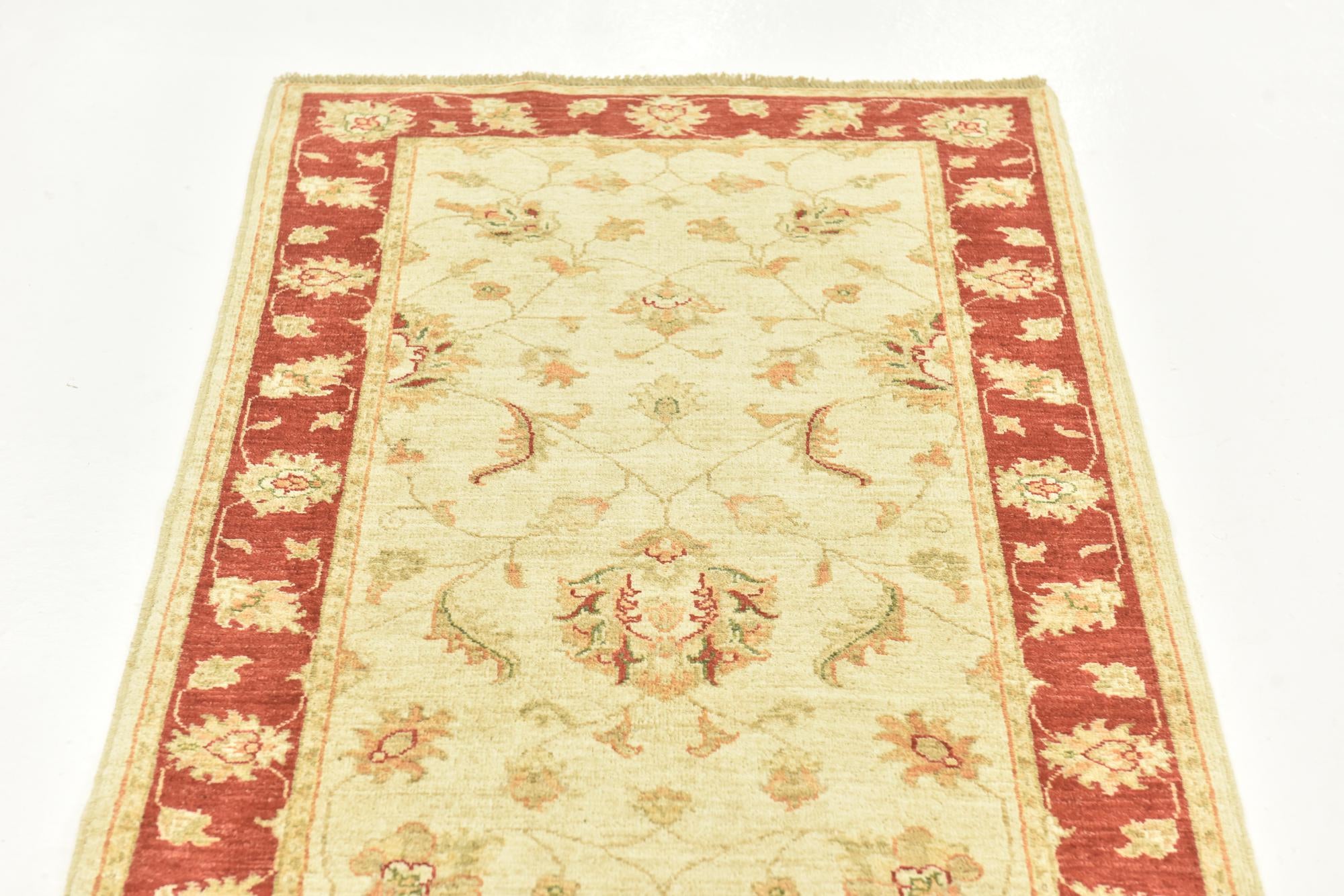 2' 8 x 9' 3 Hand Knotted Peshawar Ziegler Runner Rug
