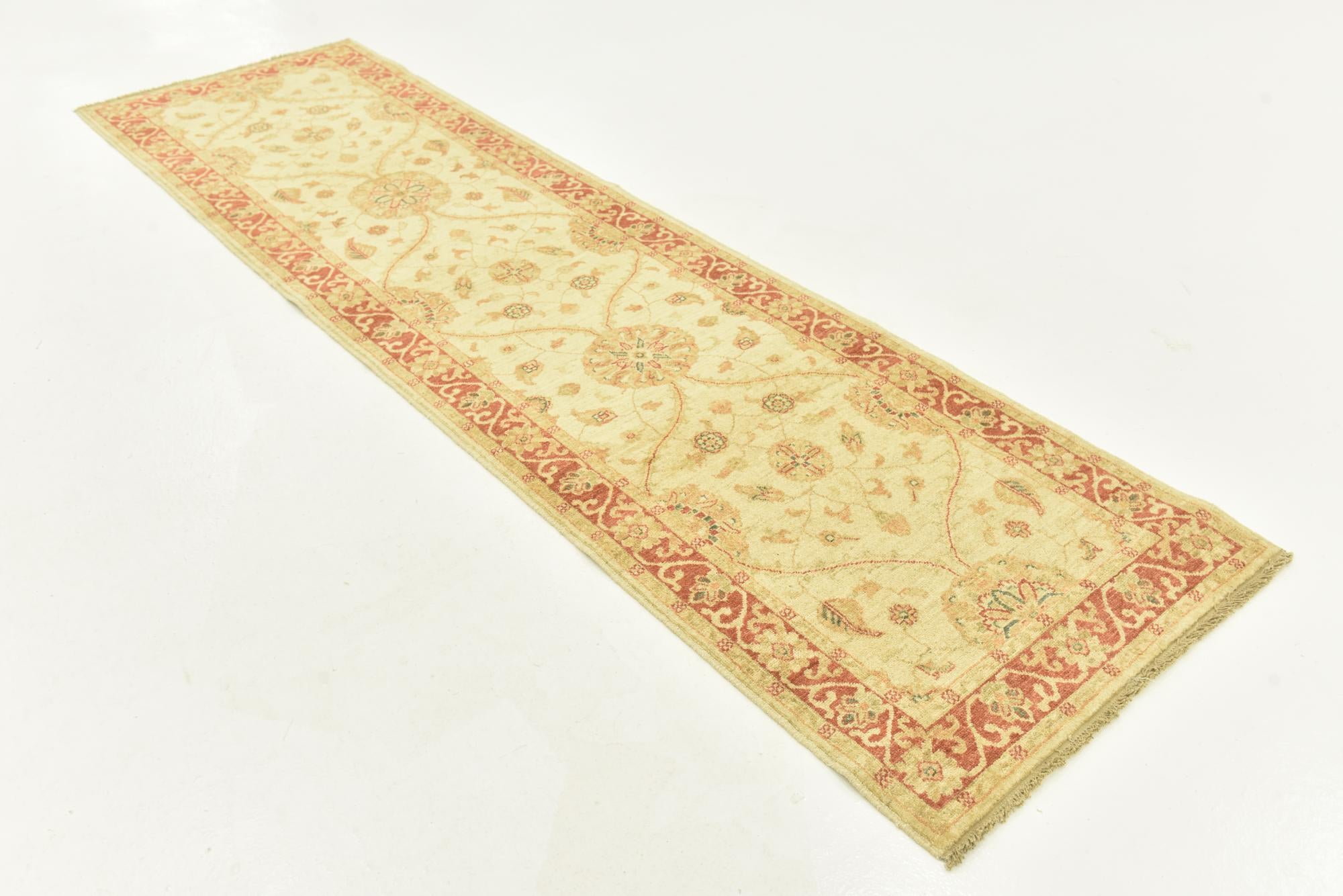 2' 8 x 9' 7 Hand Knotted Peshawar Ziegler Runner Rug