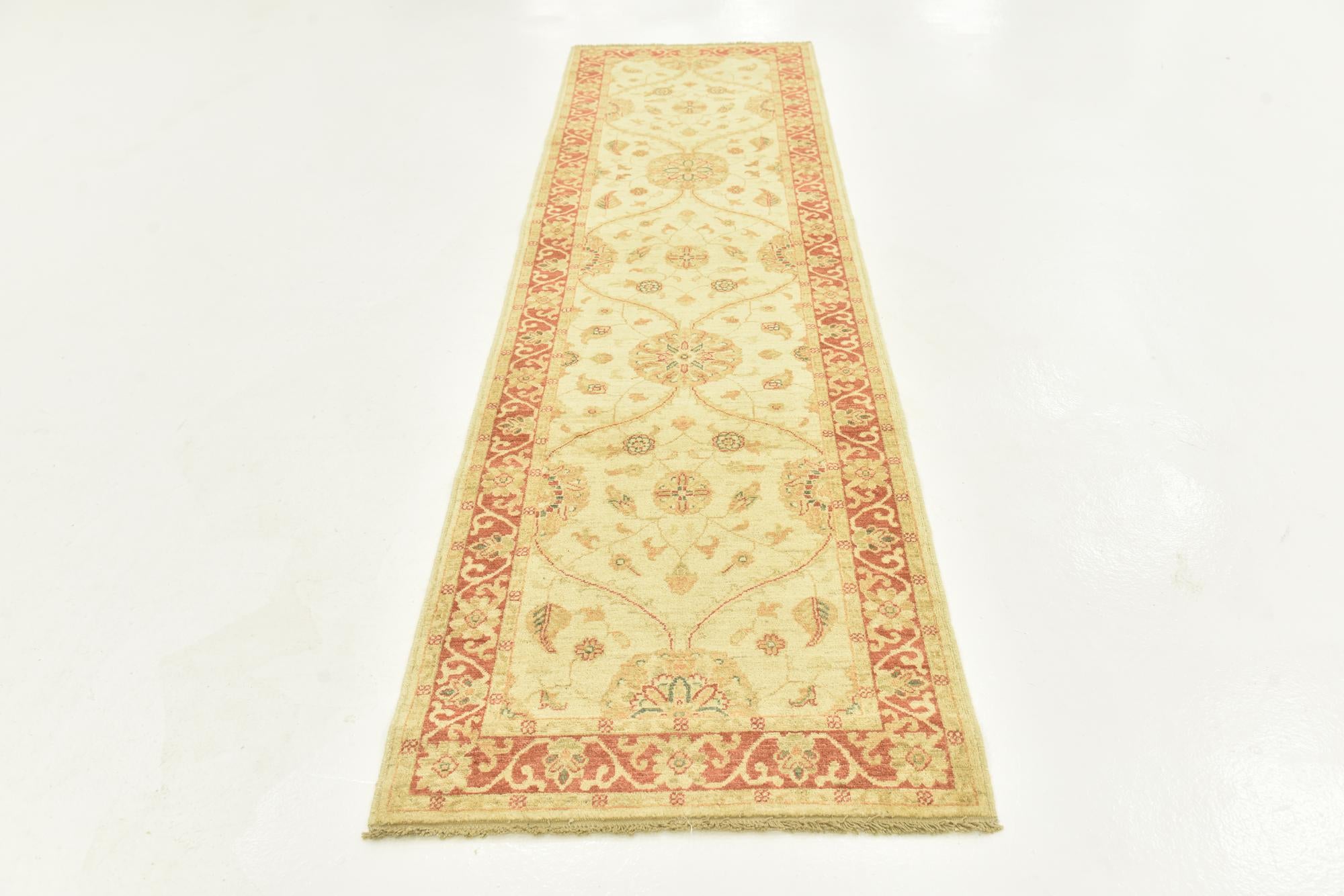 2' 8 x 9' 7 Hand Knotted Peshawar Ziegler Runner Rug