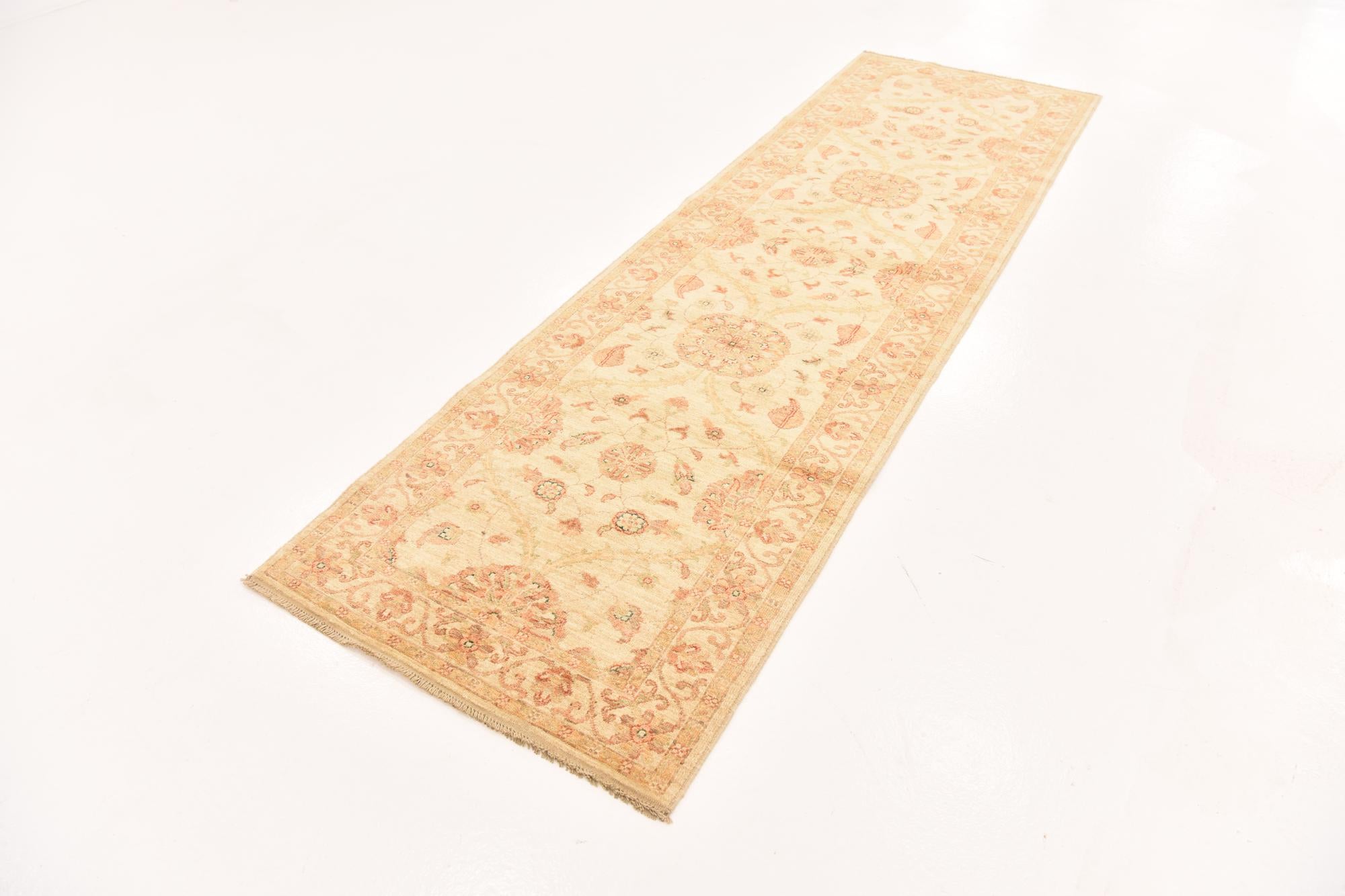 2' 10 x 9' 7 Hand Knotted Peshawar Ziegler Runner Rug