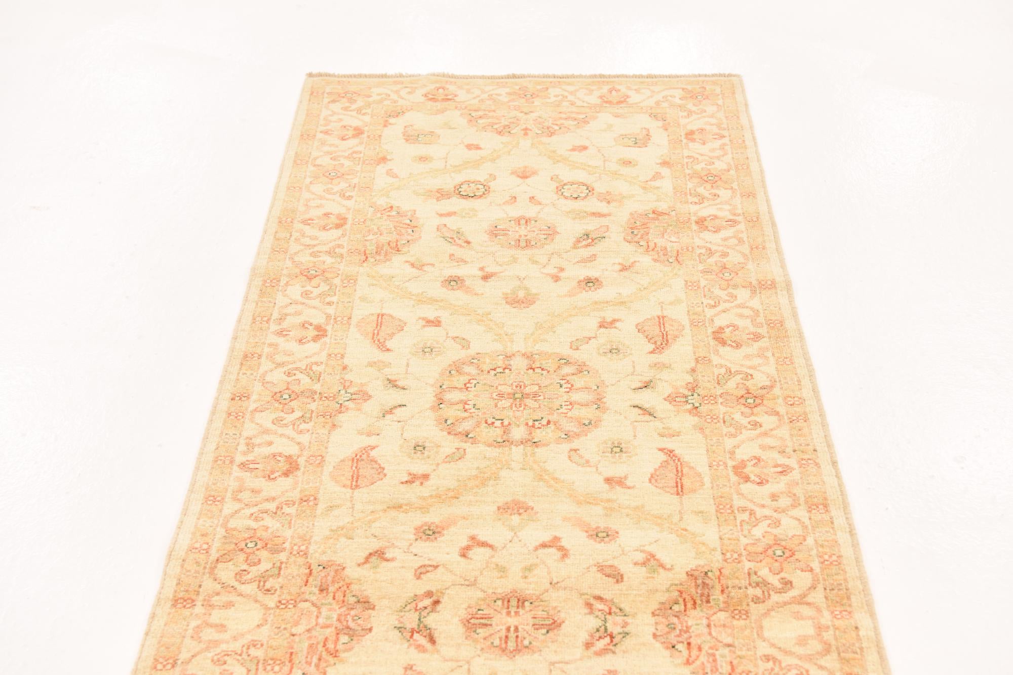 2' 10 x 9' 7 Hand Knotted Peshawar Ziegler Runner Rug