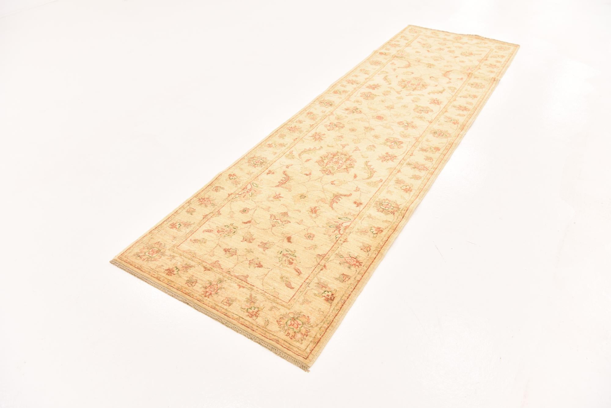 3' x 9' 10 Hand Knotted Peshawar Ziegler Runner Rug