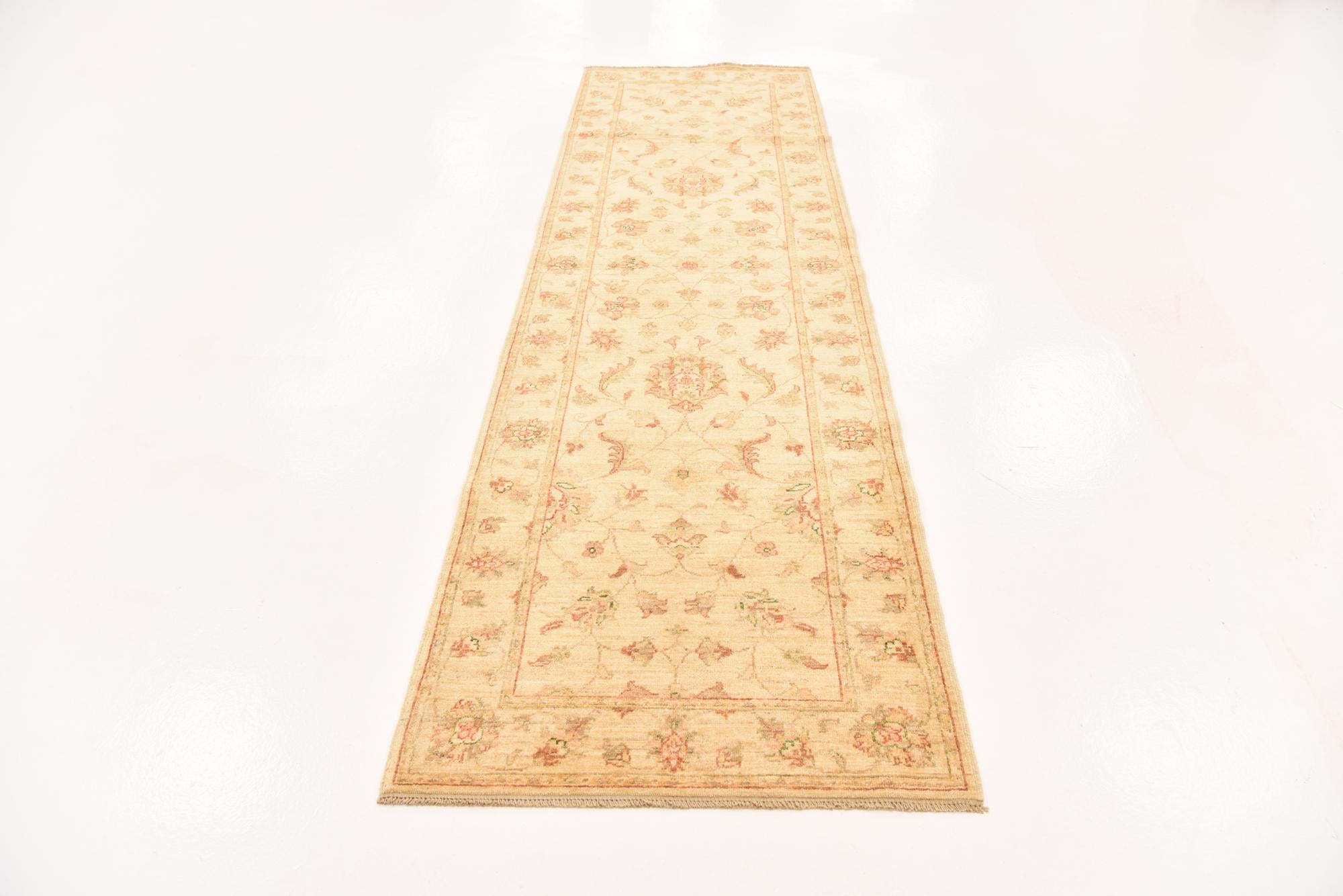 3' x 9' 10 Hand Knotted Peshawar Ziegler Runner Rug