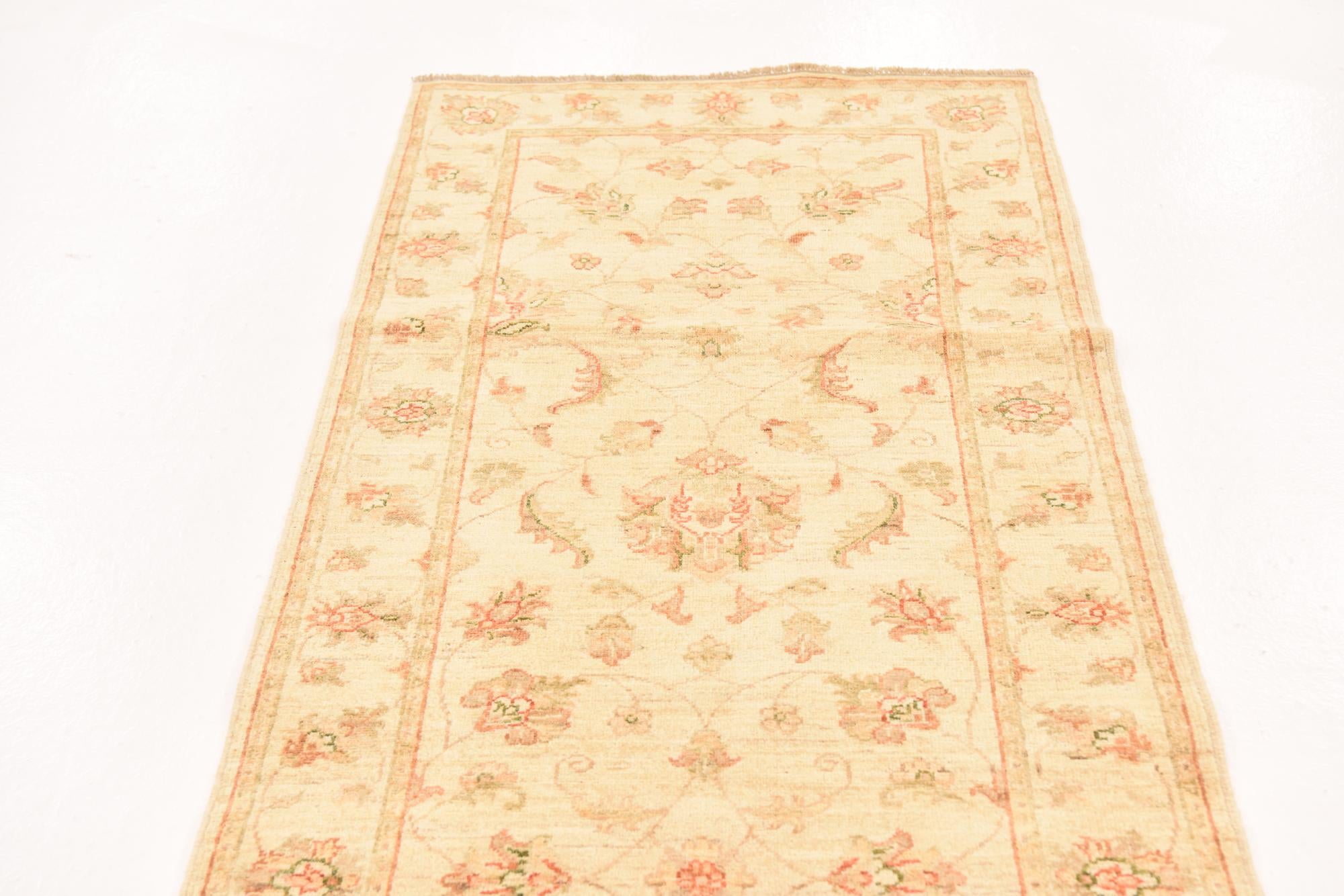 3' x 9' 10 Hand Knotted Peshawar Ziegler Runner Rug