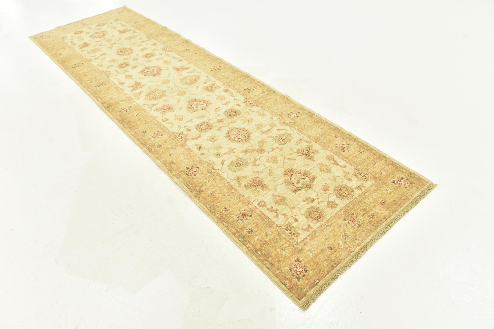2' 10 x 9' 9 Hand Knotted Peshawar Ziegler Runner Rug